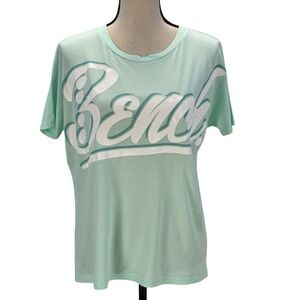 Bench Short Sleeve Crew Neck Large Logo T-Shirt - Green - size Small